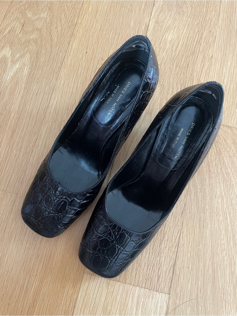 Dries van noten black heels